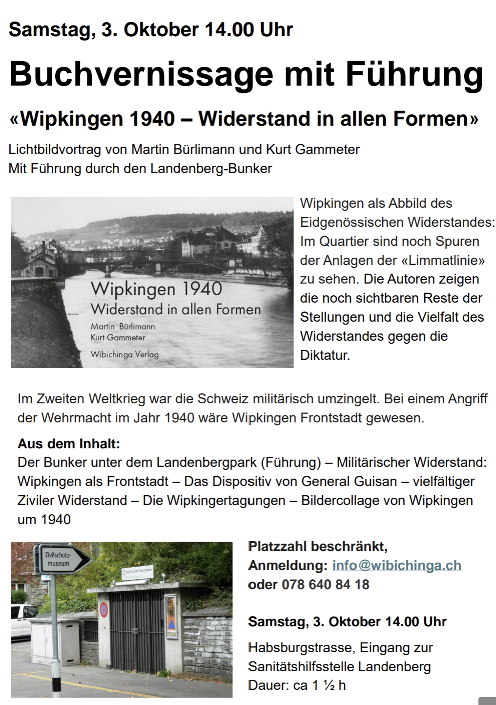 Einladung Führung und Buchvernissage